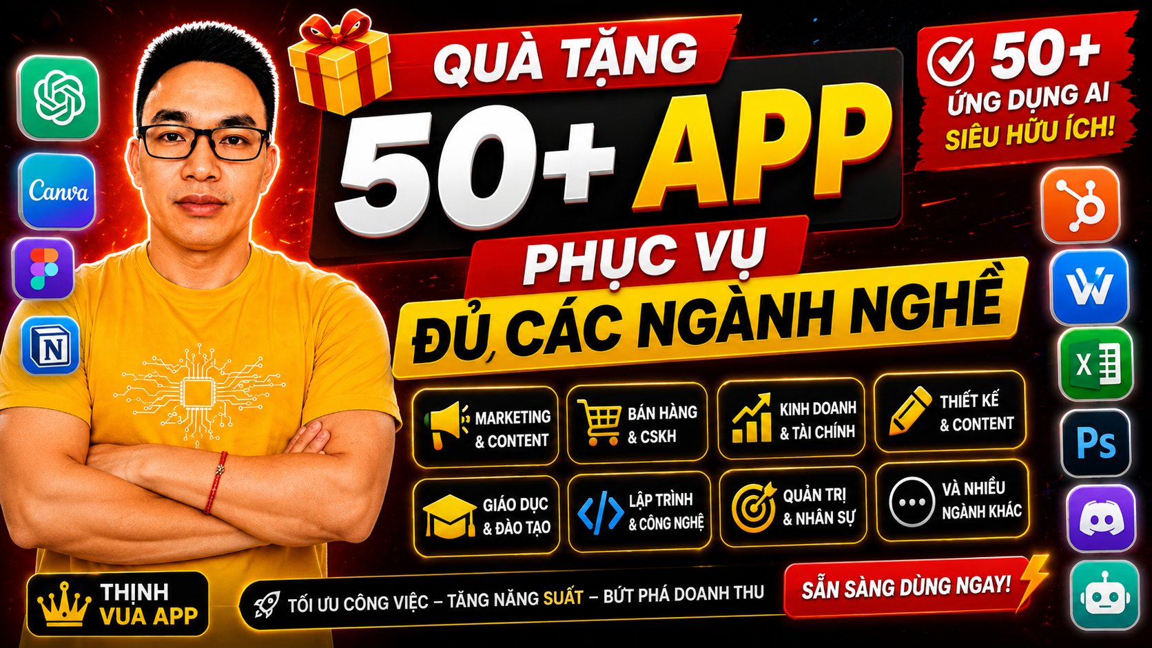 QUÀ TẶNG 50+ APP PHỤC VỤ ĐỦ CÁC NGÀNH NGHỀ